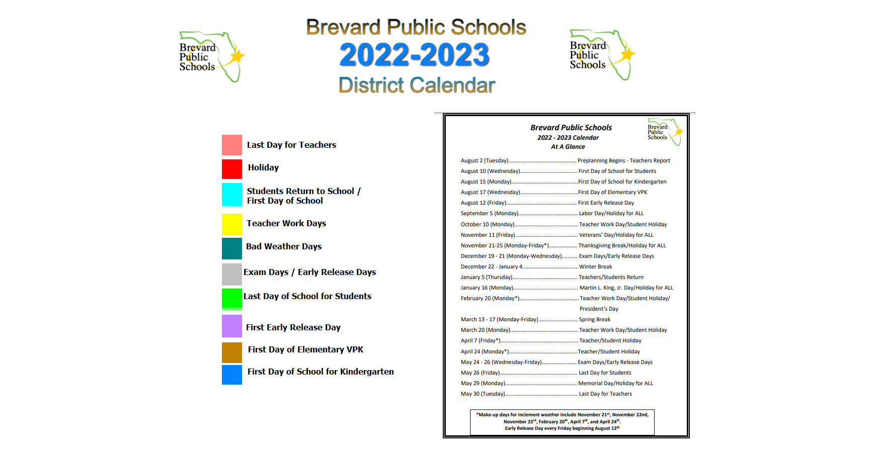 District School Academic Calendar Key for Freedom 7 Elementary/international Studies