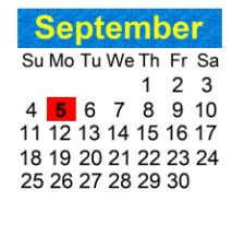 District School Academic Calendar for Westshore Junior/senior High School for September 2022