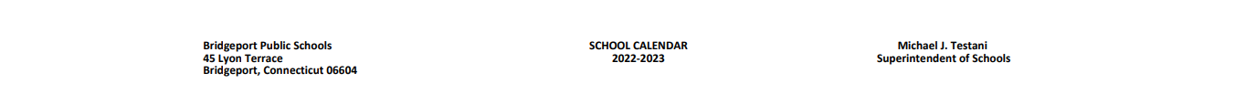 District School Academic Calendar for Waltersville School