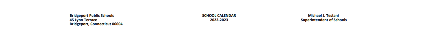 District School Academic Calendar for Curiale School