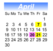 District School Academic Calendar for Silver Lakes Elementary School for April 2023