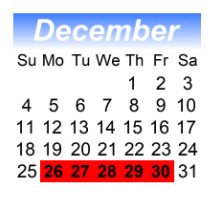 District School Academic Calendar for Forest Glen Middle School for December 2022