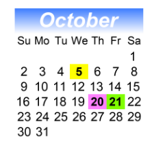 District School Academic Calendar for North Andrews Gardens Elementary School for October 2022