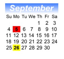 District School Academic Calendar for Pinewood Elementary School for September 2022