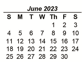 District School Academic Calendar for Brownsboro J H for June 2023