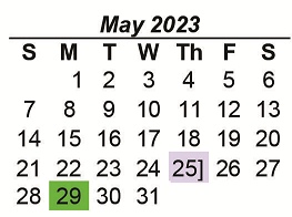 District School Academic Calendar for Brownsboro Elementary for May 2023