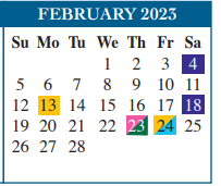 District School Academic Calendar for Champion Elementary for February 2023