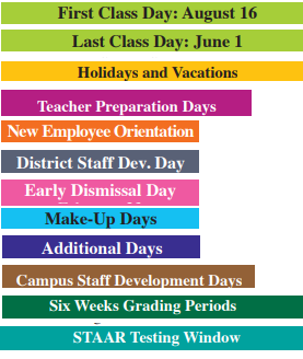 District School Academic Calendar Legend for Faulk Middle