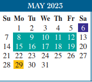 District School Academic Calendar for Champion Elementary for May 2023