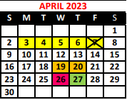 District School Academic Calendar for The Academy School #131 for April 2023
