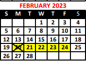 District School Academic Calendar for Bilingual Early Childhood Center for February 2023