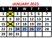 District School Academic Calendar for The Academy School #131 for January 2023