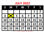 District School Academic Calendar for P.S. 66 North Park Academy for July 2022