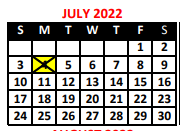 District School Academic Calendar for The Academy School #131 for July 2022