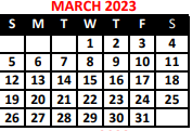 District School Academic Calendar for Grabiarz School Of Excellence for March 2023