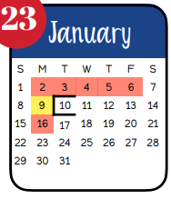 District School Academic Calendar for Bullard H S for January 2023