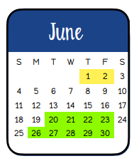 District School Academic Calendar for Smith Co Jjaep for June 2023