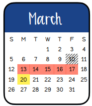 District School Academic Calendar for Smith Co Jjaep for March 2023