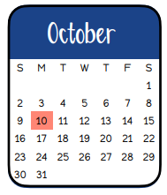 District School Academic Calendar for Smith Co Jjaep for October 2022