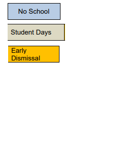 District School Academic Calendar Legend for North Buncombe Middle