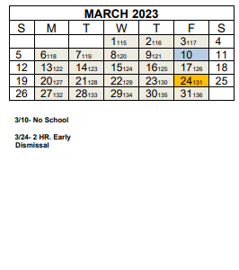 District School Academic Calendar for Sand Hill-venable Elem for March 2023