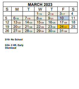 District School Academic Calendar for Enka High for March 2023