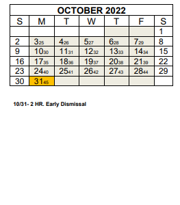 District School Academic Calendar for Avery's Creek Elementary for October 2022