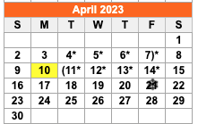 District School Academic Calendar for John G Hardin El for April 2023