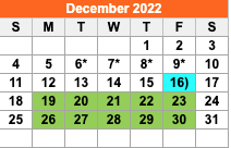 District School Academic Calendar for Alter Ed Ctr for December 2022