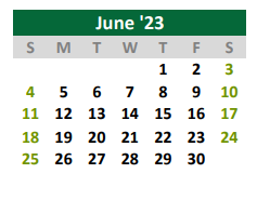 District School Academic Calendar for Burnet High School for June 2023