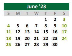 District School Academic Calendar for Burnet Middle School for June 2023