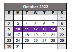 District School Academic Calendar for Midway Professional Development Center for October 2022