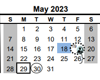 District School Academic Calendar for Nueces Co J J A E P for May 2023
