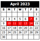 District School Academic Calendar for Bell City High School for April 2023