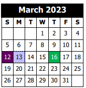 District School Academic Calendar for Dequincy High School for March 2023
