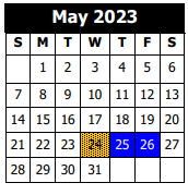 District School Academic Calendar for T. H. Watkins Elementary School for May 2023