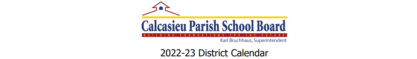 District School Academic Calendar for Barbe Elementary School