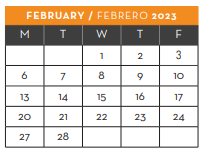 District School Academic Calendar for Jose J Alderete Middle for February 2023