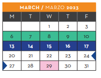 District School Academic Calendar for Jose J Alderete Middle for March 2023