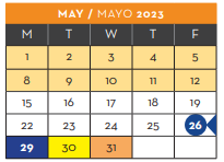 District School Academic Calendar for Jose J Alderete Middle for May 2023
