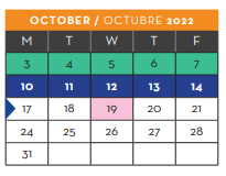 District School Academic Calendar for Jose J Alderete Middle for October 2022