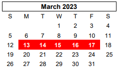District School Academic Calendar for Randall High School for March 2023
