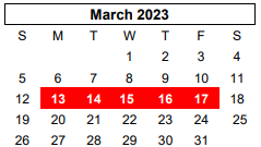 District School Academic Calendar for Canyon Junior High for March 2023