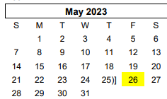 District School Academic Calendar for Crestview Elementary for May 2023