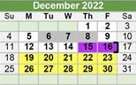 District School Academic Calendar for Don T Durham Int for December 2022
