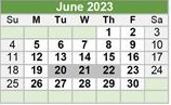 District School Academic Calendar for George Dawson Middle for June 2023