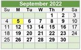 District School Academic Calendar for Don T Durham Int for September 2022