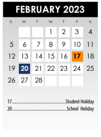 District School Academic Calendar for Salazar Alternative Education Prog for February 2023