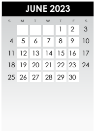 District School Academic Calendar for Dallas County Jjaep for June 2023