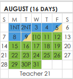 District School Academic Calendar for Reach H S for August 2022